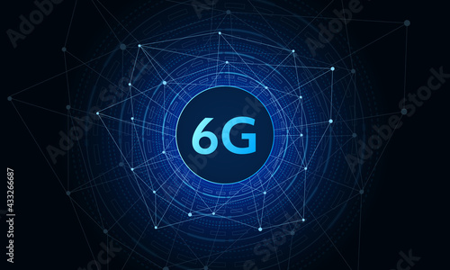 concept of technology 6G mobile network , New generation telecommunication , high-speed mobile Internet,	