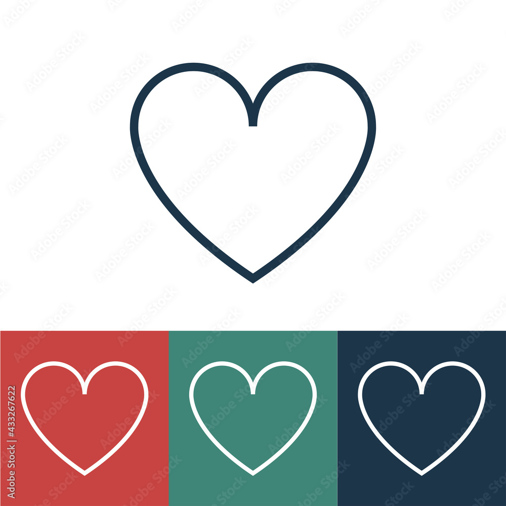 Linear vector icon with heart