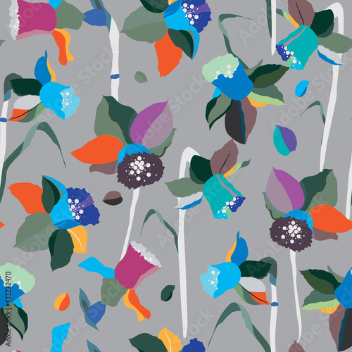 Colorful daffodils stylized...