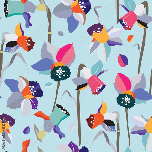 Colorful daffodils stylized...