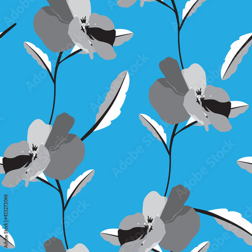 Colorful pansy flowers styl...