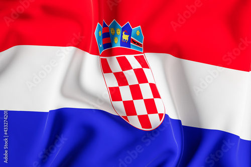 Croatia flag. 3d illustration