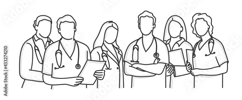 Doctors, medical workers, medics and nurses.