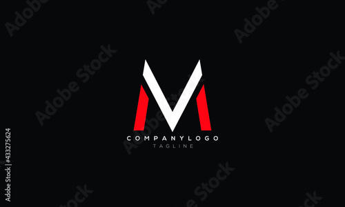 MV VM M AND V Abstract initial monogram letter alphabet logo design