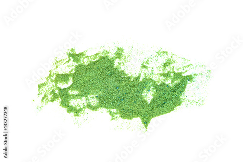 japan green tea flavor powder drink isolated on white background