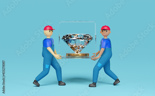 Fotografie Delivery or relocation service for Items of value company ,delivery man movers d
