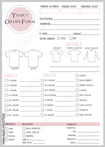 T-shirt Order Form