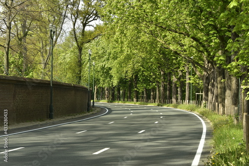 L'avenue Van Praet longeant le mur d'enceinte du Domaine Royal à Laeken