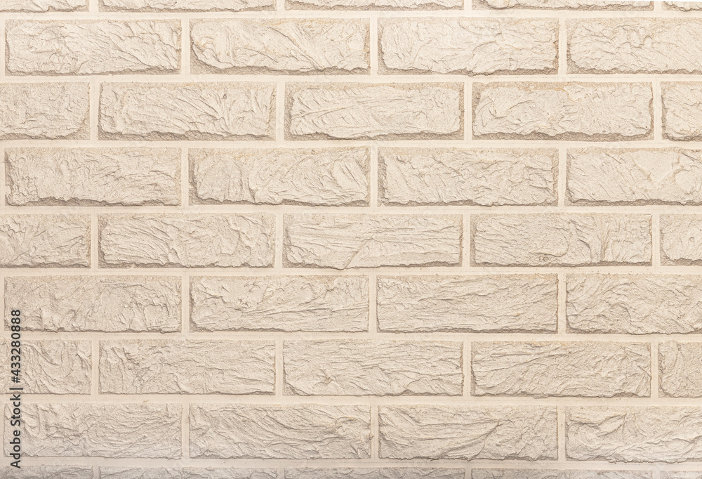 Fototapeta premium Brick wall. White brick wall background. Brick. Pattern of white tiles