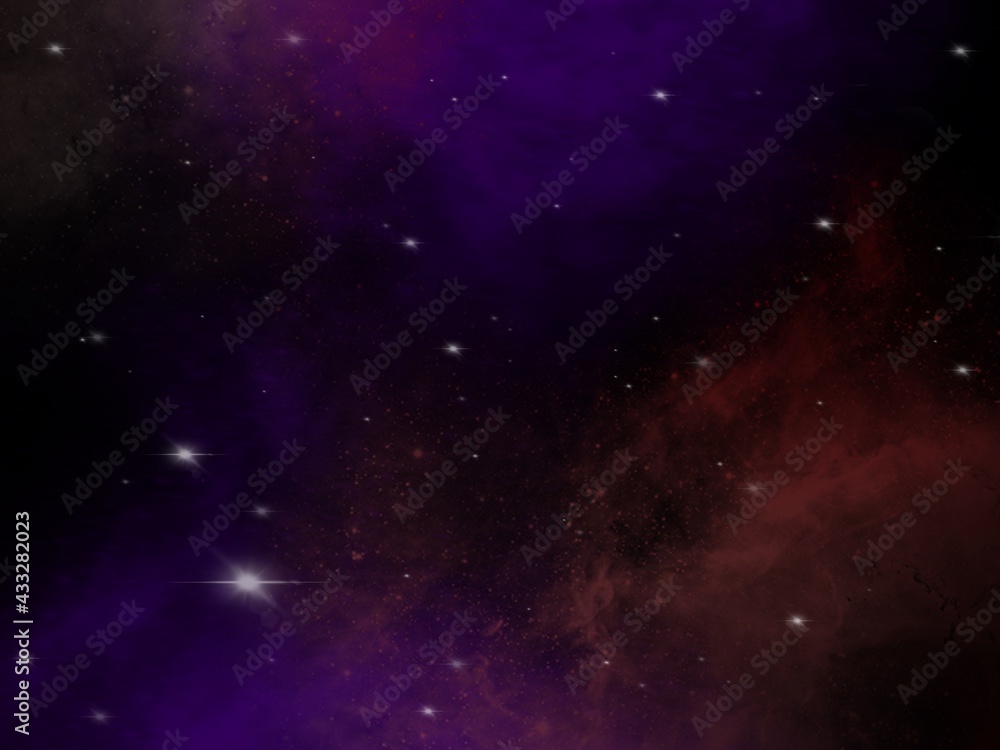 Stars in space.  The illustration is used as a background for the astronomy concept.