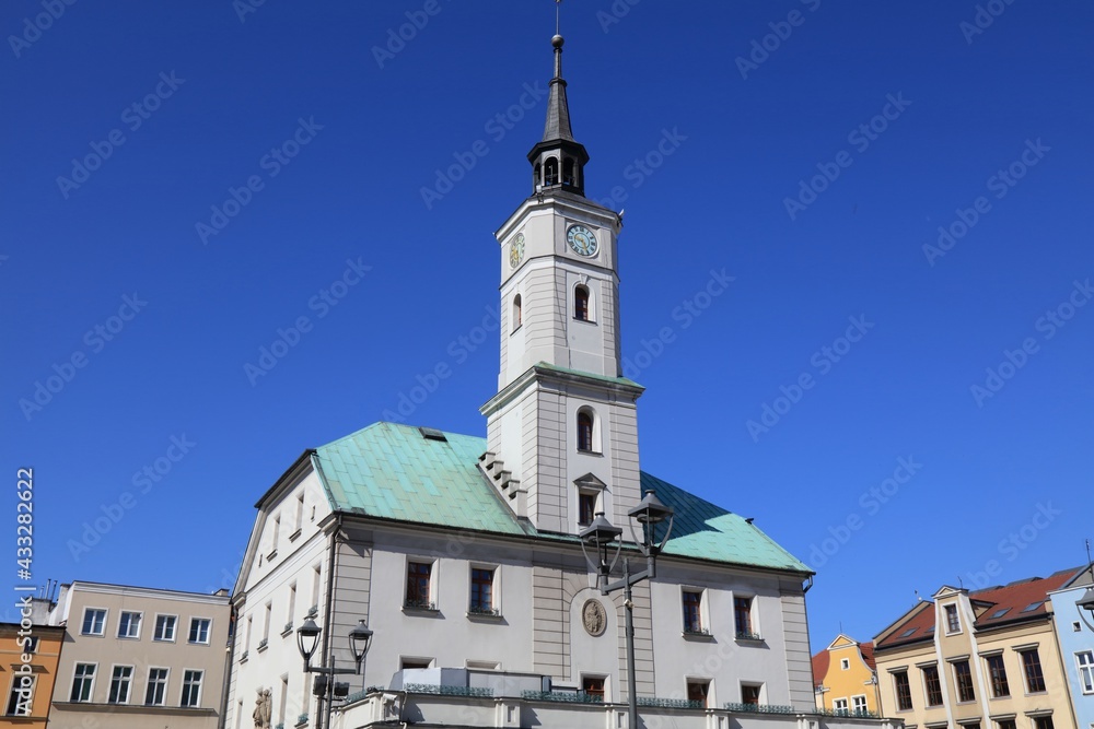 Fototapeta premium Gliwice city in Poland. Gliwice city hall at the main city square - Rynek.