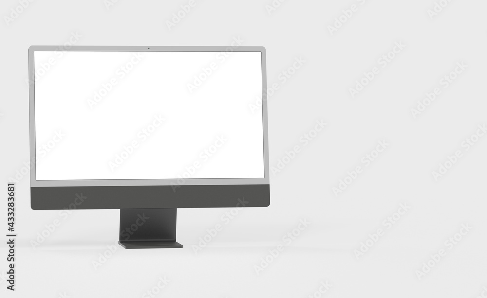 Computer display mock up with blank white screen. Stylish desktop computer mockup. new in 3d Computer display mock up with blank white screen. Stylish desktop computer mockup. new in 3d