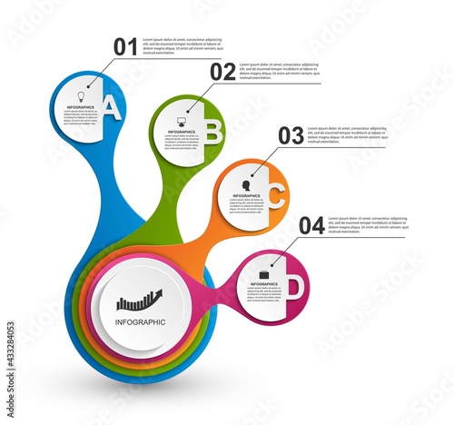 Abstract infographic in the form of metabolic. Design elements.