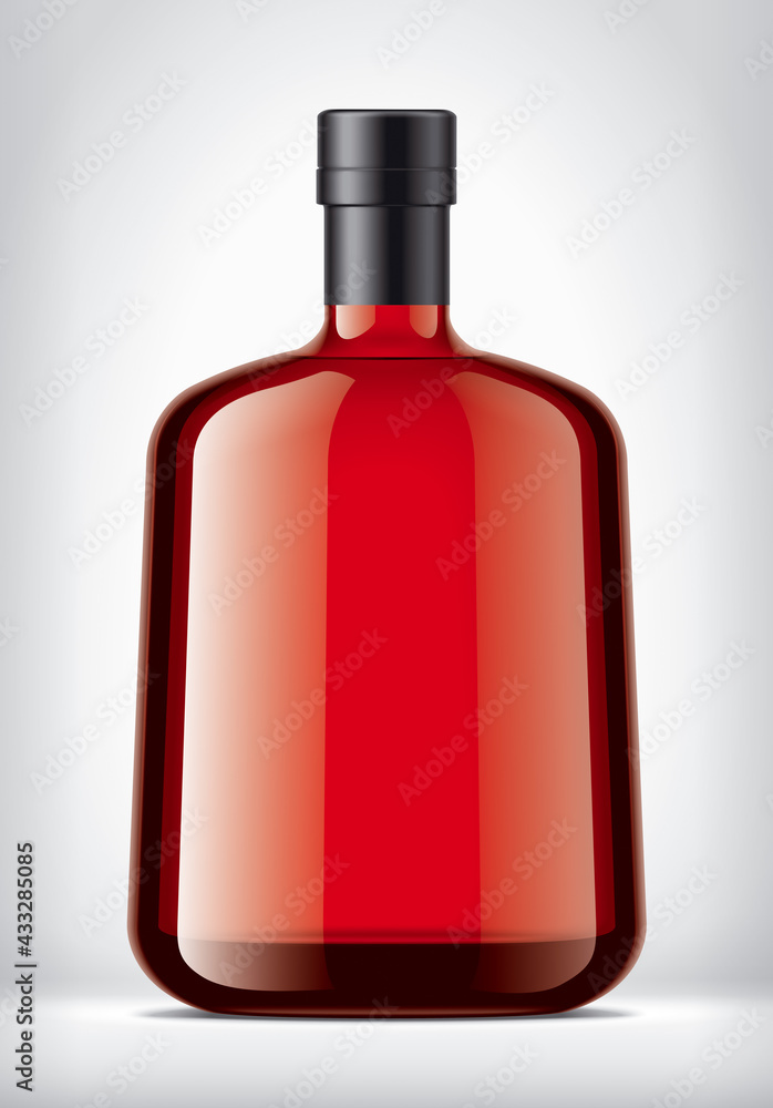 Color Glass Bottle with Foil on background. Color Glass Bottle with Foil on background.