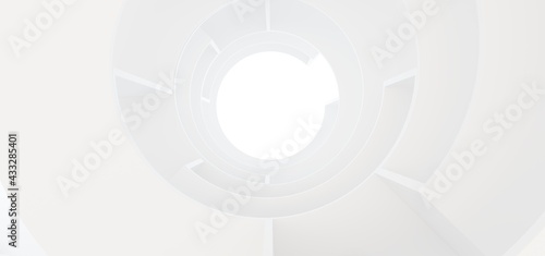 Obraz na płótnie Luxury white abstract architectural minimalistic background. Contemporary showroom. Modern exhibition stand. Empty gallery. Backlight. Polygonal Graphic Design. 3D illustration and rendering.
w salonie