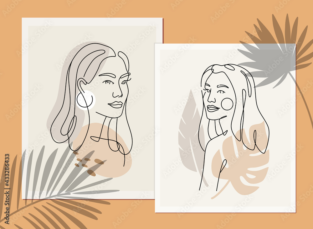 Line vector woman portrait. Hand drawn abstract face. Line vector woman portrait. Hand drawn abstract face.