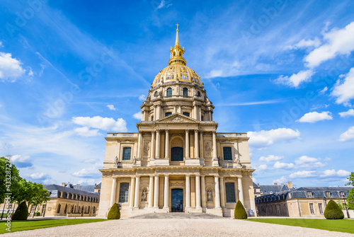 Photography Wide angle view of the Dome des Invalides in Paris, France