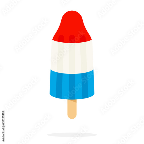 4th July rocket popsicle icon. Clipart image isolated on white background