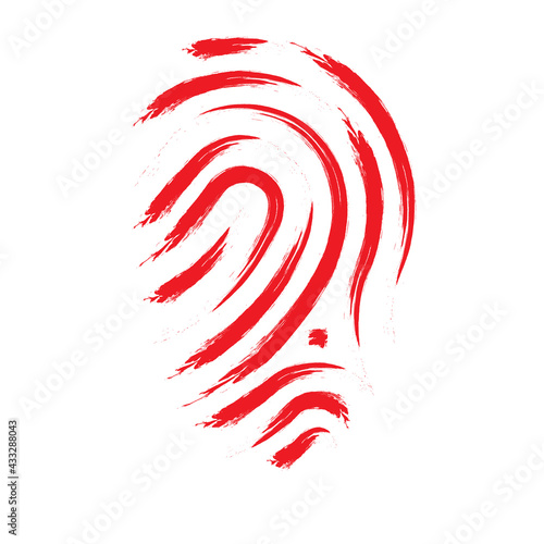 Bloody fingerprint icon. Clipart image isolated on white background