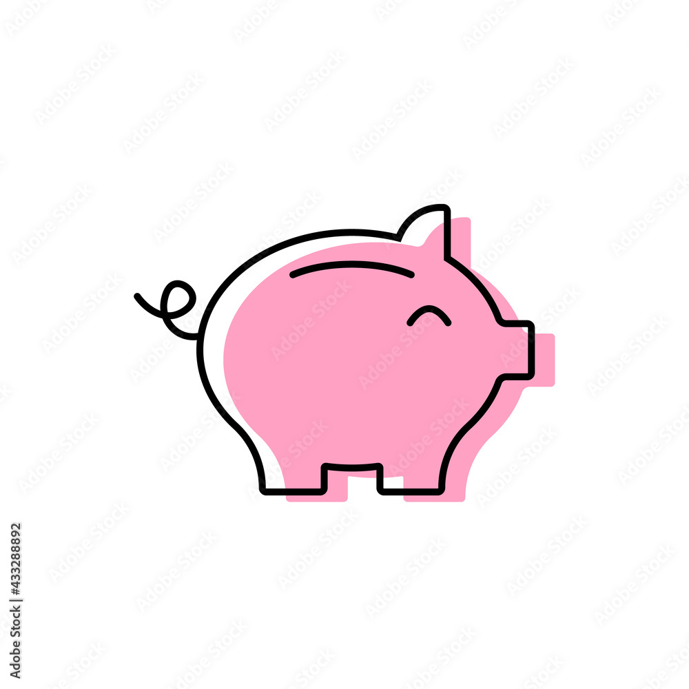 Piggy bank logo icon. Clipart image isolated on white background Piggy bank logo icon. Clipart image isolated on white background