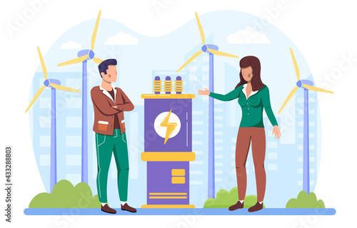 Clean electric energy from wind renewable sources
