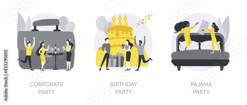 Celebration event abstract concept vector illustrations.