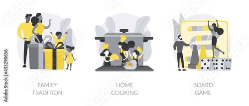 Gathering together abstract concept vector illustrations.