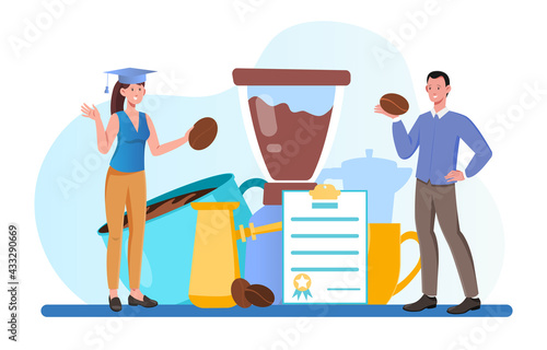 Study course for barista. Learn how to do coffee.