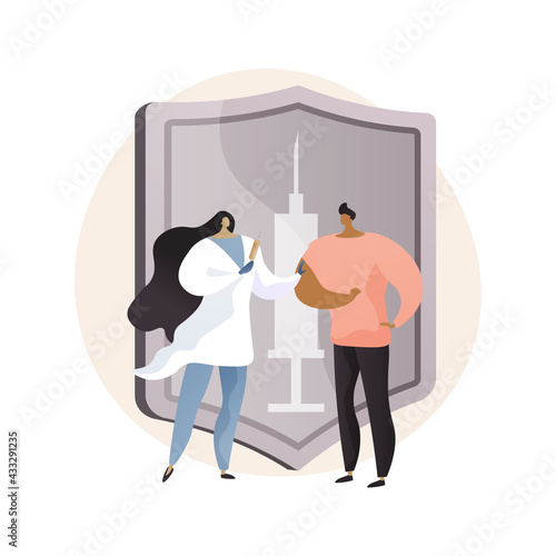 Vaccination of adults abstract concept vector illustration.