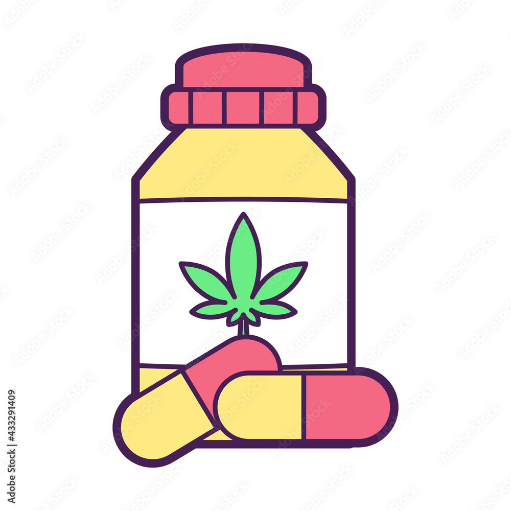 Fototapeta premium Isolated cannabis natural medicine flask icon