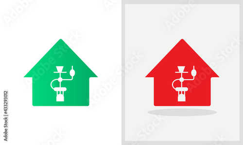 Hookah House logo design. Home logo with Hookah concept vector. Hookah and Home logo design