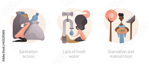 Population problems abstract concept vector illustrations.