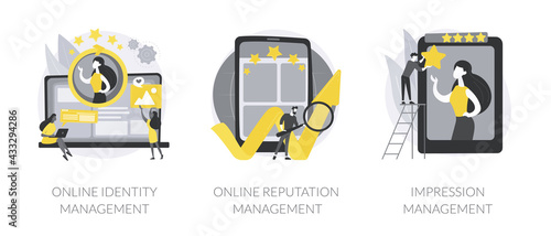 Digital representation abstract concept vector illustrations.