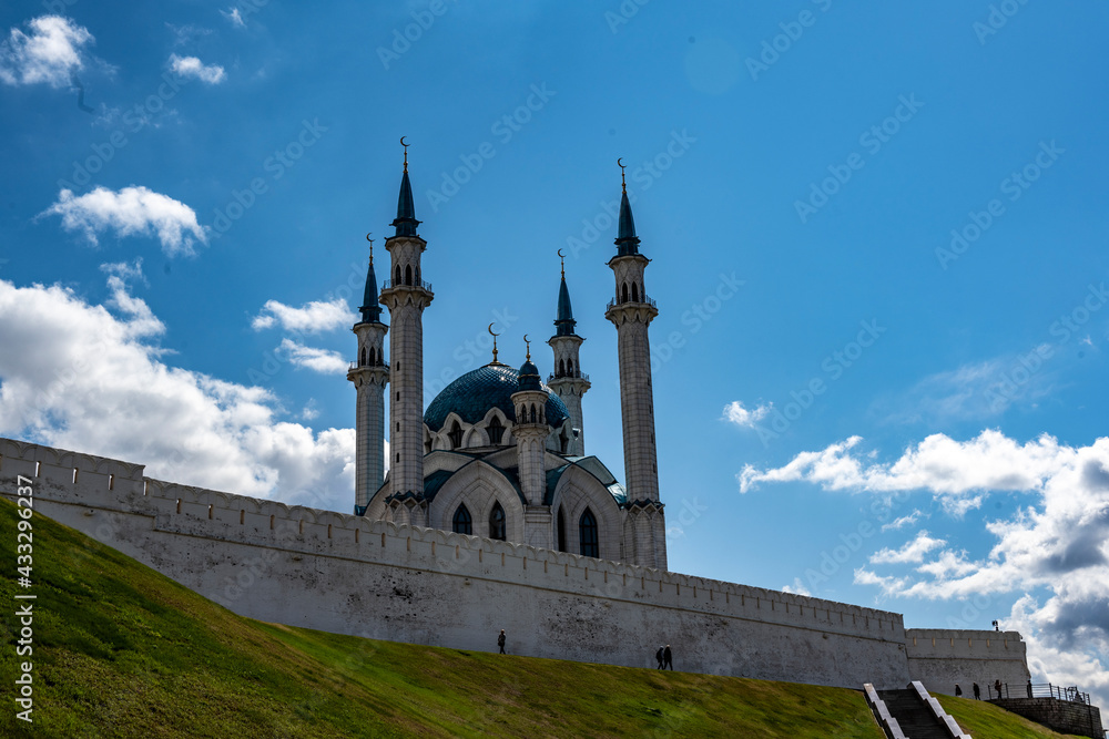 city views of the old kremlin churches and the monastery of the city of Kazan on a sunny day