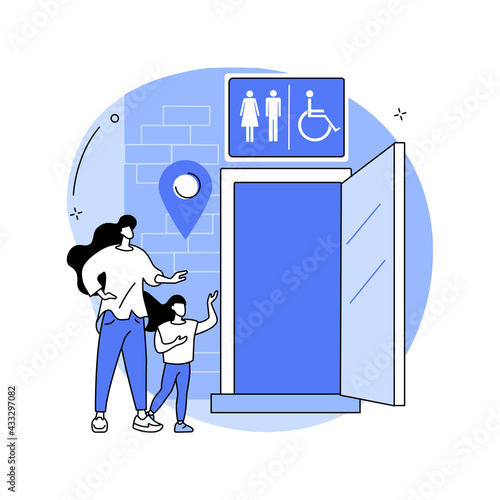 Public restrooms abstract concept vector illustration.