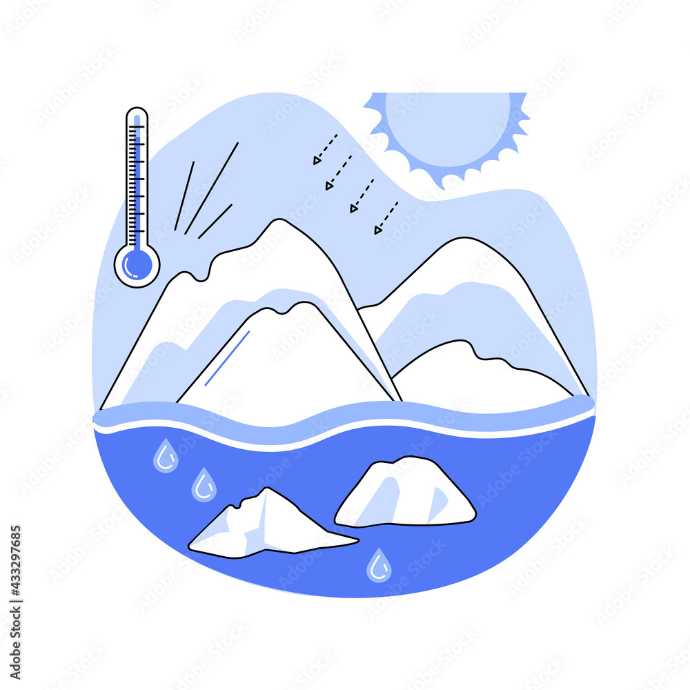 Melting glaciers abstract concept vector illustration. Melting glaciers abstract concept vector illustration.