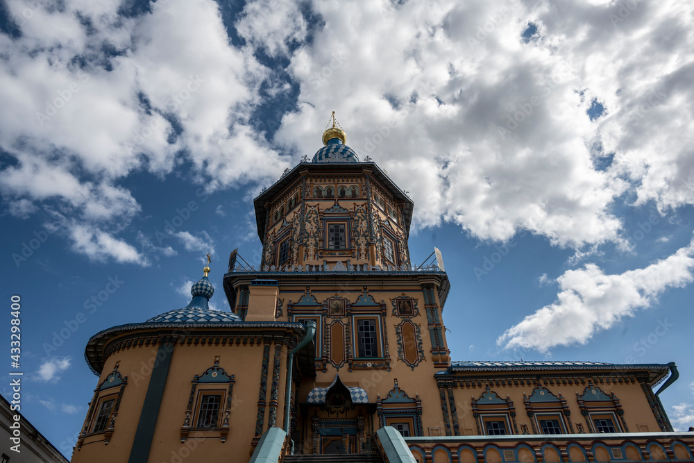 city views of the old kremlin churches and the monastery of the city of Kazan on a sunny day