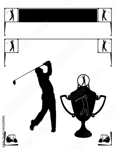 Page Header Frame Corners Silhouette Isolation Golf