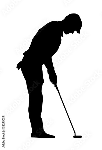  Sport Silhouette Isolation Man Player Putting