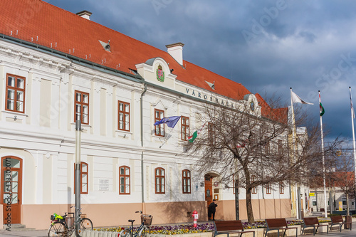  Late-baroque Town Hall (Varoshaza) Building at Fo ter Square in Keszthely, Hungary photo