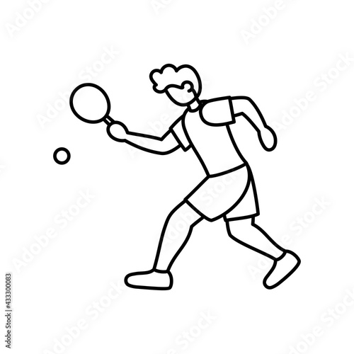 Isolated athlete character icon practicing ping pong © illustratiostock