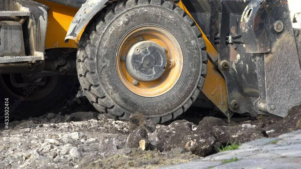Excavator, bulldozer work a dig hole the repair of pipe water and sewerage on road Excavator, bulldozer work a dig hole the repair of pipe water and sewerage on road