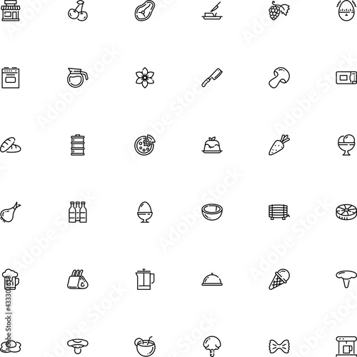 icon vector icon set such as: pepperoni, pipe, spare, bakery, macro, ice cream, can, brewing, sea, button, boiled, cheese, timer, slow, russula, holiday, pannacotta, house, cone, fast, street