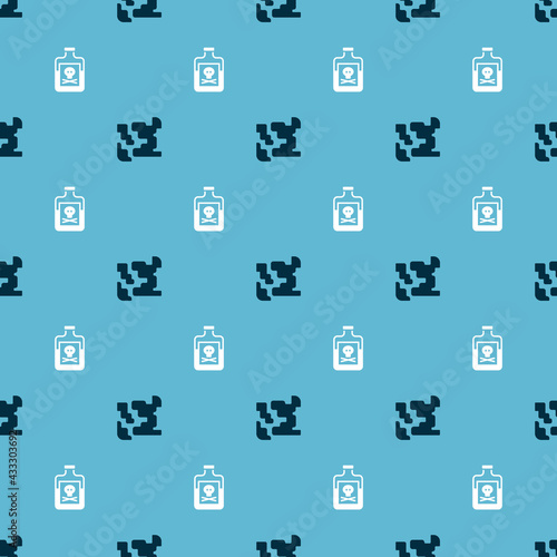 Set Gaseous and Poison in bottle on seamless pattern. Vector