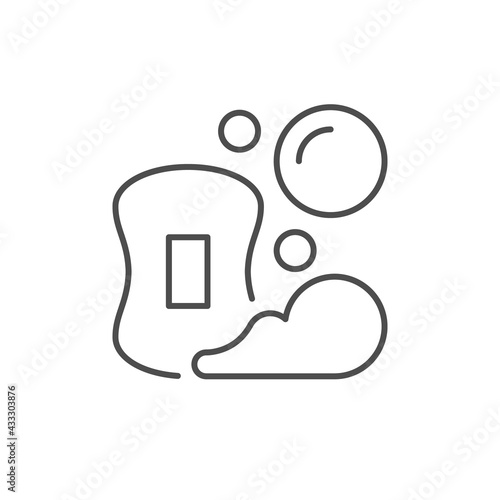 Soap foam line outline icon