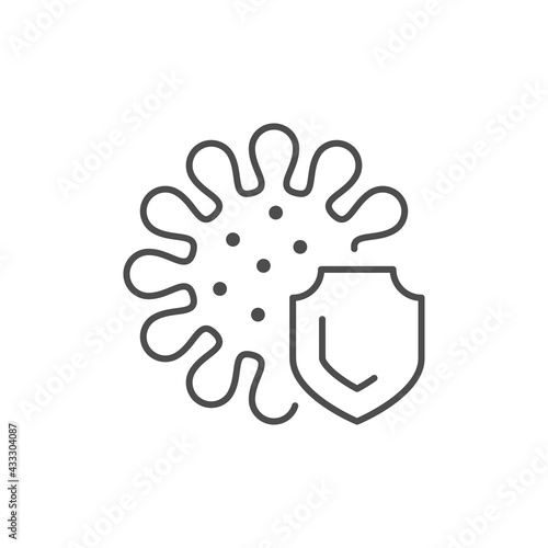 Antibacterial protection line outline icon