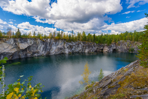 A former marble quarry transformed to a beautiful park, Karelia, Russia