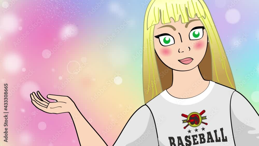 Monologue of a animated blogger girl announcer explanation, training and commentary news Monologue of a animated blogger girl announcer explanation, training and commentary news