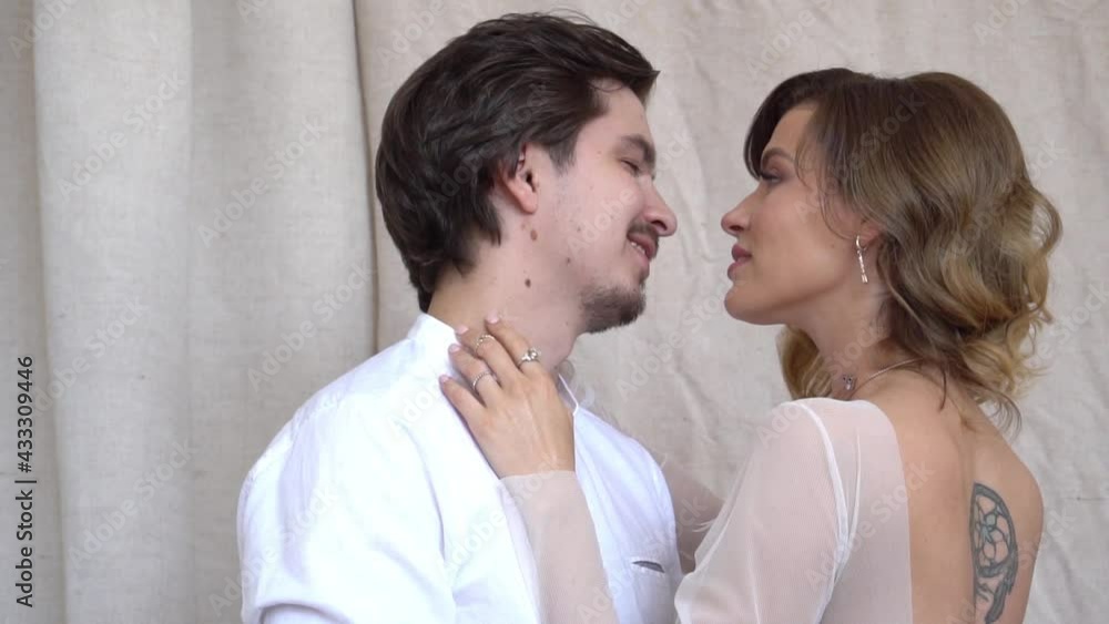 Slow Motion Picture presenting cute wedding couple Slow Motion Picture presenting cute wedding couple