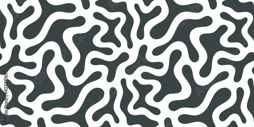 Abstract blot shapes vector seamless template for your design. Fluid banner. 